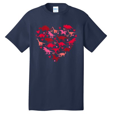 Dinosaur Love Heart T Rex Cute Valentines Day Tall T-Shirt