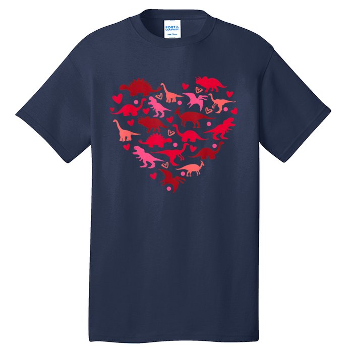 Dinosaur Love Heart T Rex Cute Valentines Day Tall T-Shirt