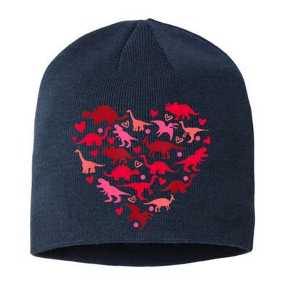 Dinosaur Love Heart T Rex Cute Valentines Day Sustainable Beanie