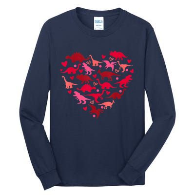 Dinosaur Love Heart T Rex Cute Valentines Day Tall Long Sleeve T-Shirt