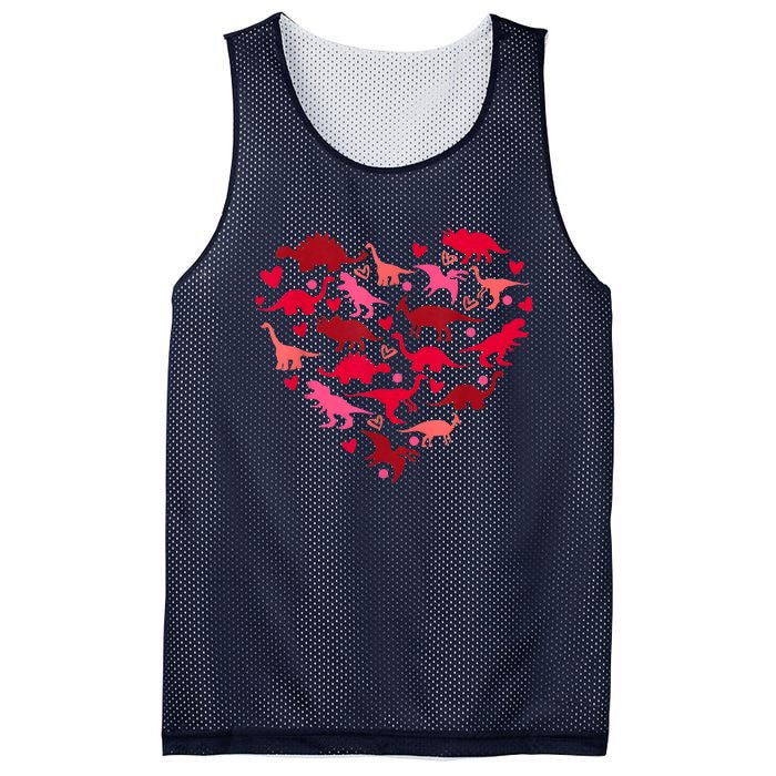 Dinosaur Love Heart T Rex Cute Valentines Day Mesh Reversible Basketball Jersey Tank