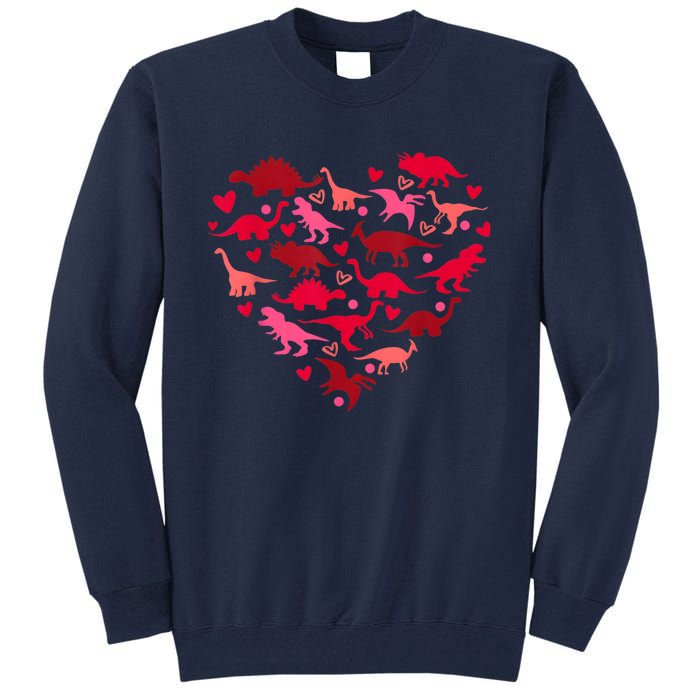 Dinosaur Love Heart T Rex Cute Valentines Day Tall Sweatshirt