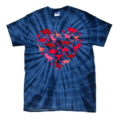 Dinosaur Love Heart T Rex Cute Valentines Day Tie-Dye T-Shirt