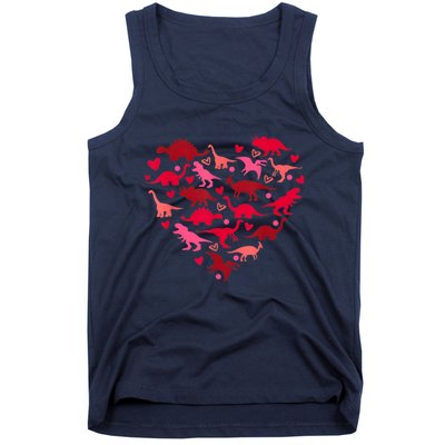 Dinosaur Love Heart T Rex Cute Valentines Day Tank Top