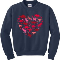 Dinosaur Love Heart T Rex Cute Valentines Day Kids Sweatshirt