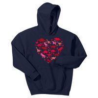 Dinosaur Love Heart T Rex Cute Valentines Day Kids Hoodie