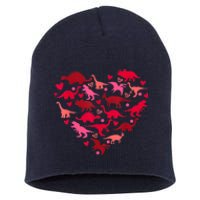 Dinosaur Love Heart T Rex Cute Valentines Day Short Acrylic Beanie