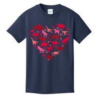 Dinosaur Love Heart T Rex Cute Valentines Day Kids T-Shirt