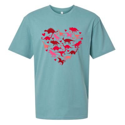 Dinosaur Love Heart T Rex Cute Valentines Day Sueded Cloud Jersey T-Shirt