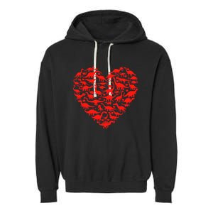 Dinosaur Love Heart T Rex Cute Valentines Day Garment-Dyed Fleece Hoodie