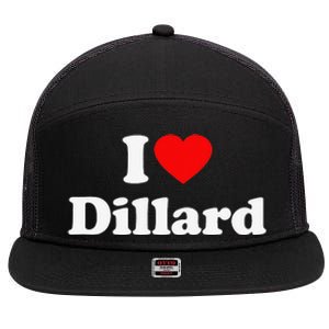 Dillard Love Heart College University Alumni 7 Panel Mesh Trucker Snapback Hat