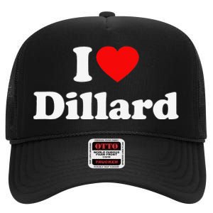 Dillard Love Heart College University Alumni High Crown Mesh Back Trucker Hat