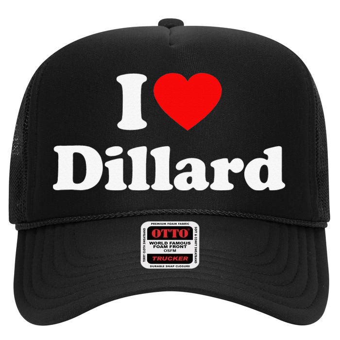 Dillard Love Heart College University Alumni High Crown Mesh Back Trucker Hat