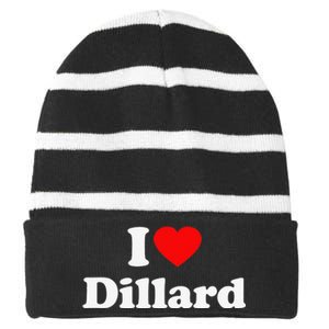 Dillard Love Heart College University Alumni Striped Beanie with Solid Band