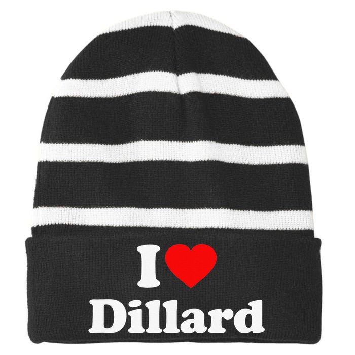 Dillard Love Heart College University Alumni Striped Beanie with Solid Band