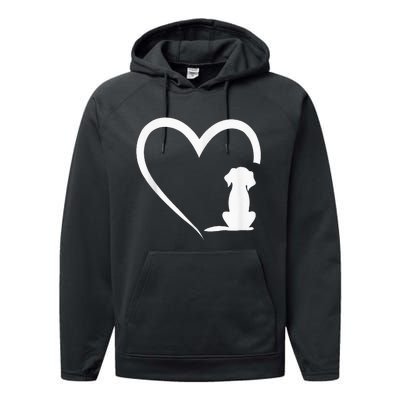 Dog Loves Heart dog paw Heart Dogs Performance Fleece Hoodie