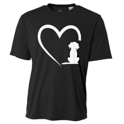 Dog Loves Heart dog paw Heart Dogs Cooling Performance Crew T-Shirt