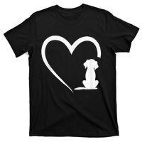 Dog Loves Heart dog paw Heart Dogs T-Shirt