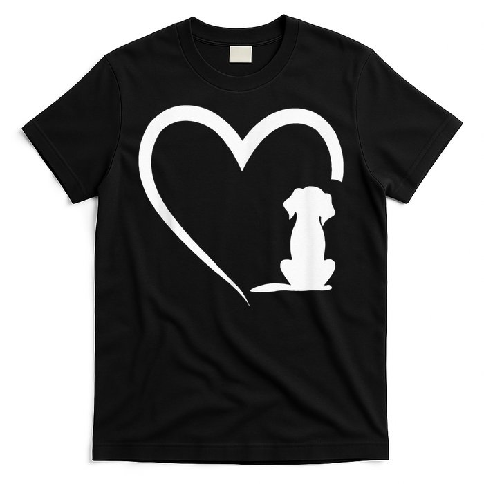 Dog Loves Heart dog paw Heart Dogs T-Shirt