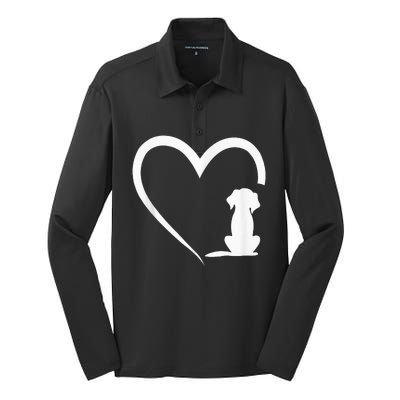 Dog Loves Heart dog paw Heart Dogs Silk Touch Performance Long Sleeve Polo