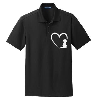 Dog Loves Heart dog paw Heart Dogs Dry Zone Grid Polo