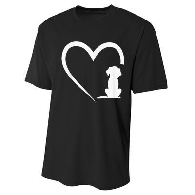 Dog Loves Heart dog paw Heart Dogs Performance Sprint T-Shirt