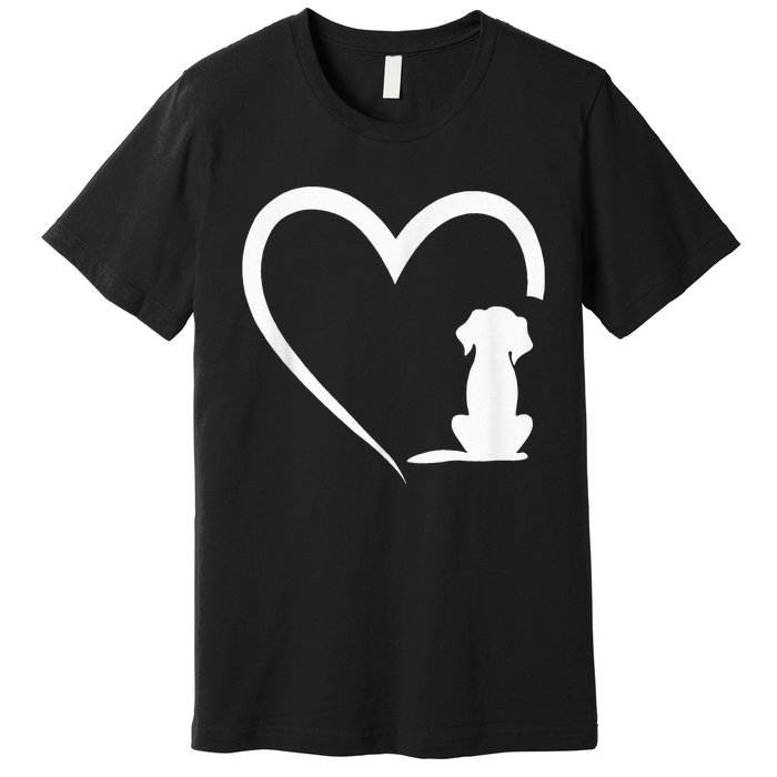 Dog Loves Heart dog paw Heart Dogs Premium T-Shirt