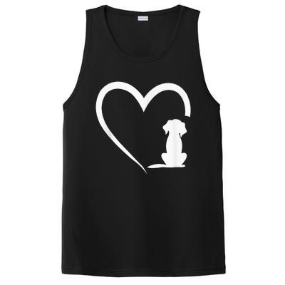 Dog Loves Heart dog paw Heart Dogs PosiCharge Competitor Tank