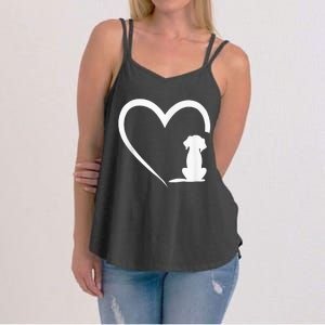 Dog Loves Heart dog paw Heart Dogs Women's Strappy Tank