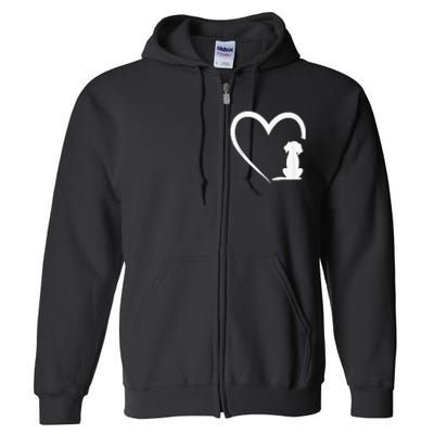 Dog Loves Heart dog paw Heart Dogs Full Zip Hoodie