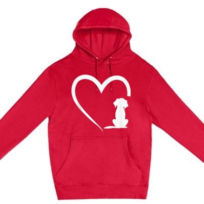 Dog Loves Heart dog paw Heart Dogs Premium Pullover Hoodie