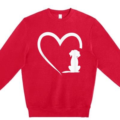 Dog Loves Heart dog paw Heart Dogs Premium Crewneck Sweatshirt