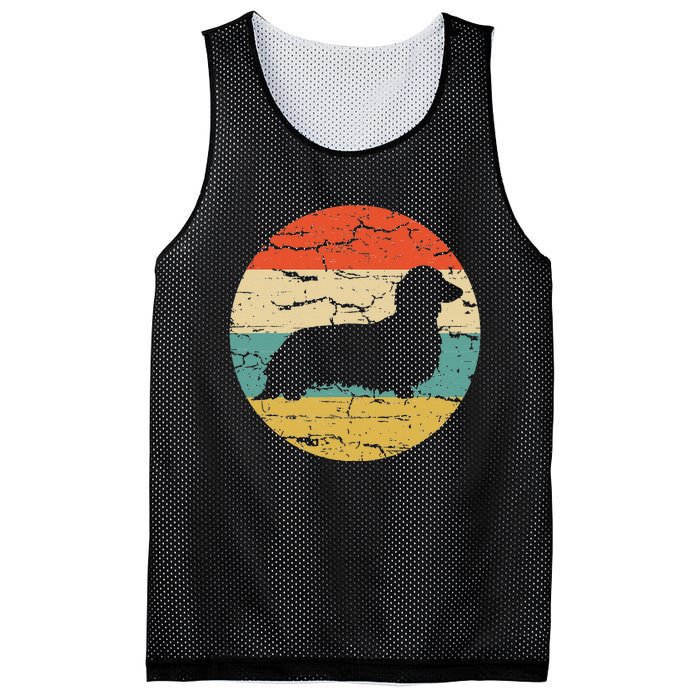 Dachshund Long Haired Dog Vintage Mom Dad Retro Mesh Reversible Basketball Jersey Tank