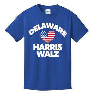 Delaware Loves Harris Walz America Usa Election Wilmington Gift Kids T-Shirt