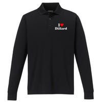 Dillard Love Heart College University Alumni Performance Long Sleeve Polo