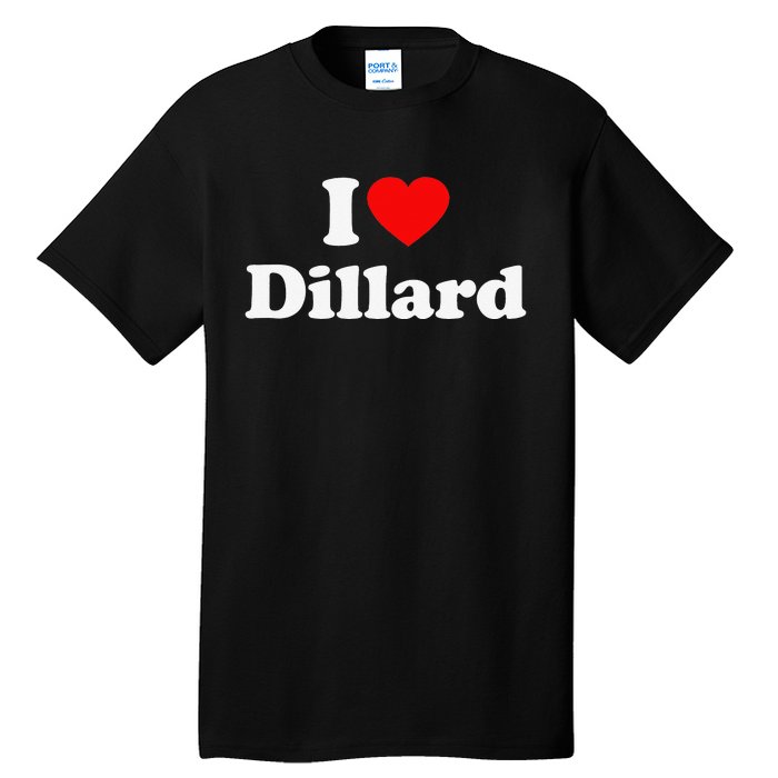 Dillard Love Heart College University Alumni Tall T-Shirt