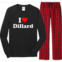 Dillard Love Heart College University Alumni Long Sleeve Pajama Set