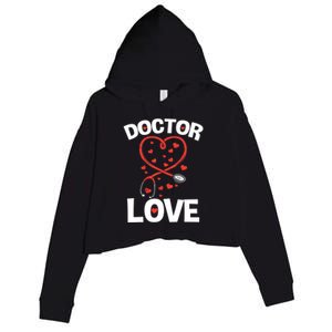 Doctor Love Heart Stethoscope Cute Nurse And Doctor Valentines Gift Crop Fleece Hoodie