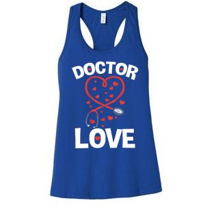 Doctor Love Heart Stethoscope Cute Nurse And Doctor Valentines Gift Women's Racerback Tank