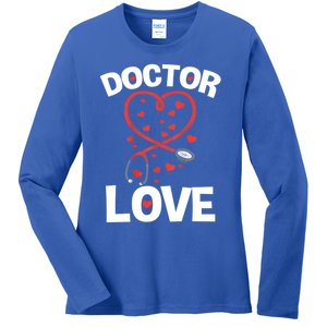 Doctor Love Heart Stethoscope Cute Nurse And Doctor Valentines Gift Ladies Long Sleeve Shirt