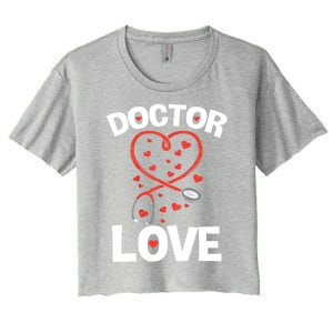 Doctor Love Heart Stethoscope Cute Nurse And Doctor Valentines Gift Women's Crop Top Tee