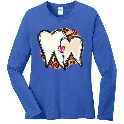 Dental Life Happy Valentine's Day Funny Tooth Hearts Dentist Cool Gift Ladies Long Sleeve Shirt