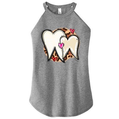 Dental Life Happy Valentine's Day Funny Tooth Hearts Dentist Cool Gift Women’s Perfect Tri Rocker Tank