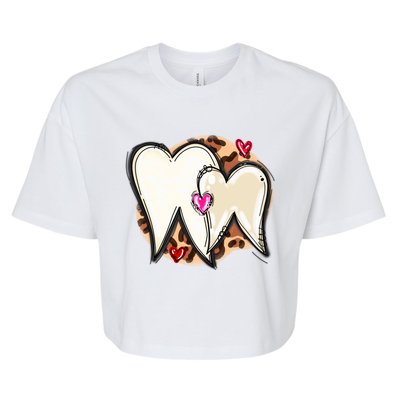 Dental Life Happy Valentine's Day Funny Tooth Hearts Dentist Cool Gift Bella+Canvas Jersey Crop Tee