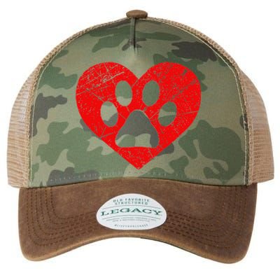 Dog Lover Heart Love Vintage Valentine's Day Legacy Tie Dye Trucker Hat