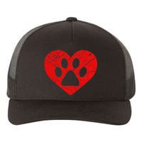 Dog Lover Heart Love Vintage Valentine's Day Yupoong Adult 5-Panel Trucker Hat