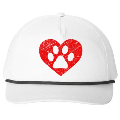 Dog Lover Heart Love Vintage Valentine's Day Snapback Five-Panel Rope Hat