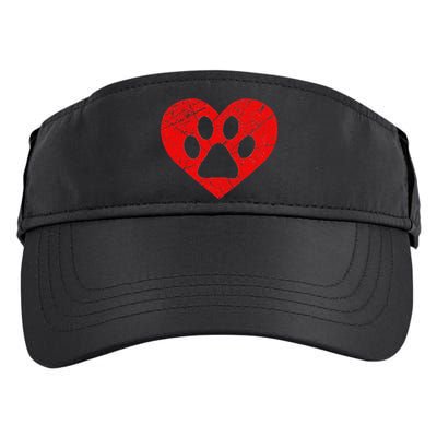 Dog Lover Heart Love Vintage Valentine's Day Adult Drive Performance Visor