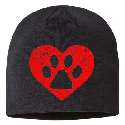 Dog Lover Heart Love Vintage Valentine's Day Sustainable Beanie