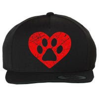 Dog Lover Heart Love Vintage Valentine's Day Wool Snapback Cap